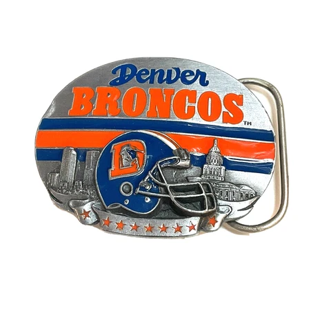 Vintage 1993  DENVER BRONCOS Belt Buckle Pewter NFL Limited Edition 1006/10,000 Cover