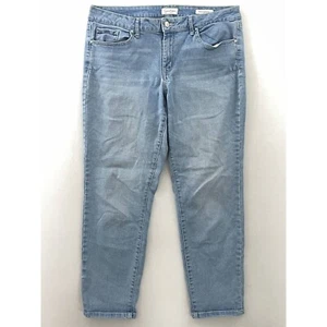 Jeans donna Jessica Simpson arrotolati crop skinny blu elasticizzato vita media denim 12/31 - Foto 1 di 10