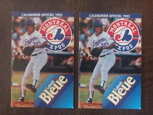1992 Montreal Expos pocket schedule French unmarked Lot of 2 Good-NrMt
