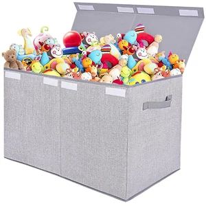 Large Toy Box Chest Storage Organizer with Lid,Collapsible Kids Toys Boxes Baske - Picture 1 of 12