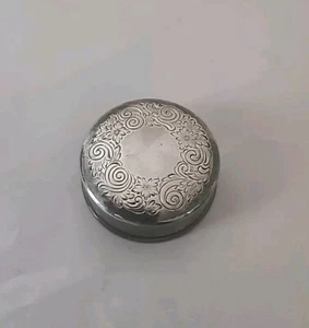 Vtg Gorham 92 Sterling Silver Pill Box with Art Deco Floral Design  Plastic Cap - Picture 1 of 8