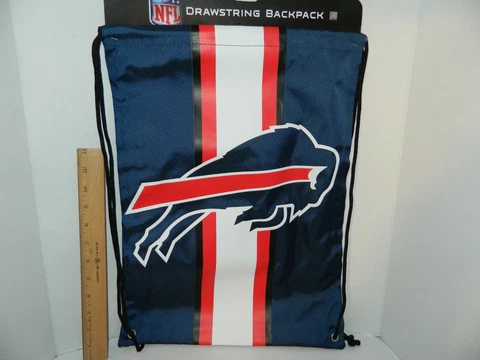 Buffalo Bills Backpack Bag NFL tote Drawstring Sack Beach Sports tailgate game Cover