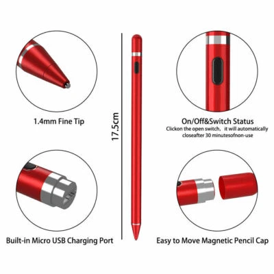 Pencil Stylus For iPad iPhone Samsung Galaxy Tablet Phone Pen Capacitive Screen - Image 1 of 4