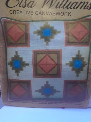 Elsa Williams Creative Canvaswork Kit Needlecraft Pillow  18" 06184 open read - Image 1 of 4