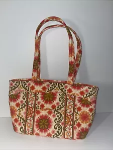 Vera Bradley Folkloric (Spring 2011) Orange Pink Floral Shoulder 9"x11" Tote Bag - Picture 1 of 5