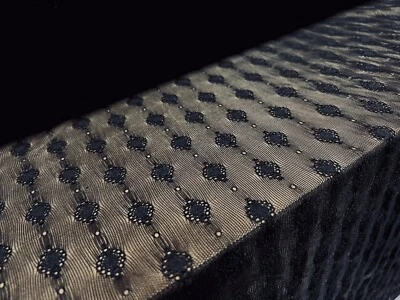 Power Mesh Net Stretch Spandex Fabric, Metre - Jacquard Embroidery - Black - Image 1 of 3