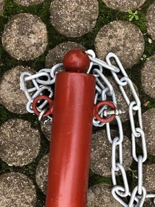 Poste de aparcamiento poste de barrera bloqueo de aparcamiento Poller H 83 cm metal con cadena - Imagen 1 de 1