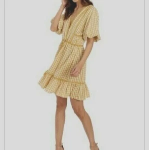 Max Studio Puff Sleeve Gingham Peasant Dress, XS - Picture 1 of 6