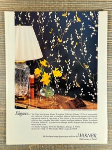 Warner Wallcoverings Fabrics Serenade Elegance Bird Flower 1982 Vintage Print Ad - Picture 1 of 1