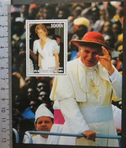 2003 pope john paul princess diana royalty religion souvenir sheet MNH - Picture 1 of 1
