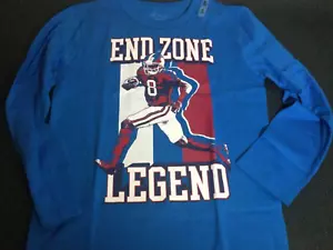 NEW! Children's Place END ZONE LEGEND shirt BOY M 7/8 football blue long sleeve - Picture 1 of 7