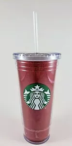 Vaso Starbucks 20 oz plástico para llevar rojo brillante brillante - Imagen 1 de 3