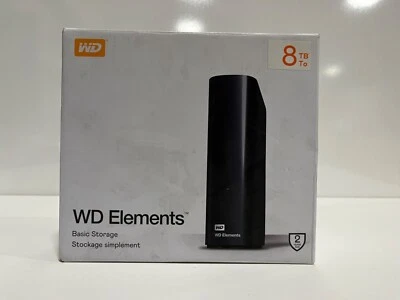 WD Elements Desktop External Hard Drive 8TB USB 3.0 - Black (WDBWLG0080HBK-NESN) - Image 1 of 4