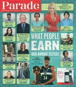PARADE- WHAT PEOPLE EARN-ANNUAL REPORT- DR. ANTHONY FAUCI + GIANNIS ANTEOKOUNMPO - Imagen 1 de 1