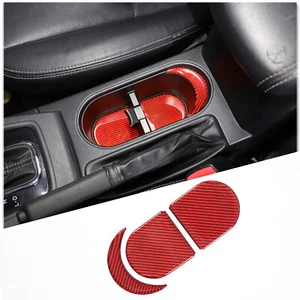 Red Carbon Fiber Water Cup Holder Mat Cover Trim For Subaru Forester 2013-2018 - Imagen 1 de 11