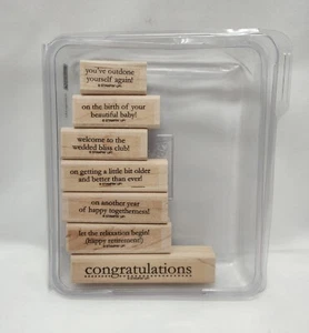 Stampin' Up! Rubber Stamps CONGRATS CONGRATULATIONS RETIREMENT BABY WEDDING  - Picture 1 of 10