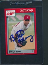 1990 Grand Slam #16 Butch Henry Chattanooga Lookouts Signed Auto *D971