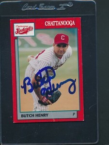 1990 Grand Slam #16 Butch Henry Chattanooga Lookouts Signed Auto *D971