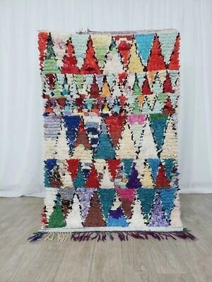 Marokkanischer Vintage Boucherouite Teppich 3,4x5,4 Handarbeit Berberteppich ... - Bild 1 von 4