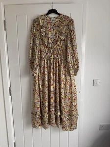 & Other Stories Floral Ruffle Midi Dress Royal Middleton EU 44 UK 16 - Picture 1 of 6