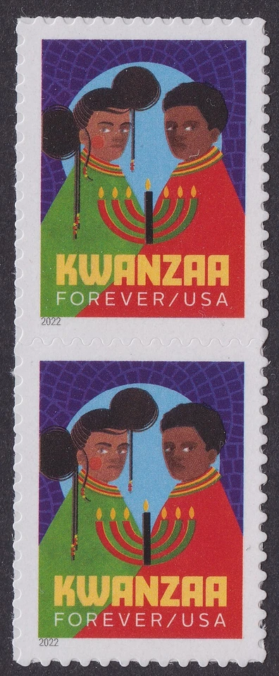 US 5737 Kwanzaa F vert pair MNH 2022 - Image 1 of 1