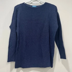 J Mclaughlin Lynelle XS NWT $248 Long Sleeve Cashmere Crewneck Knit Blue Stripe - Picture 1 of 6