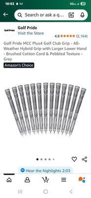 Set of 13 NEW Golf Pride MCC Plus4 Grips, Gray Set of 13 NEW Golf Pride Standard - Image 1 of 2