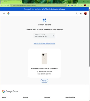 Google Pixel 9a 128GB  | 6.3" | 5G | Porcelain white - Image 1 of 4