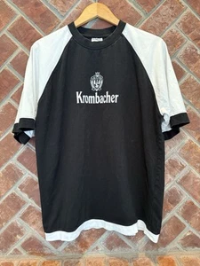 Vintage Krombacher Beer T Shirt Men’s Size Large Germany 90s Black White - Picture 1 of 6