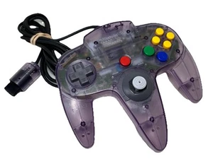 Nintendo N64 Clear Atomic Purple Controller OEM (NUS-005) TIGHT STICK  - Picture 1 of 6