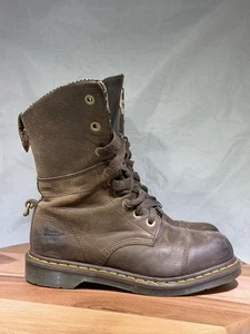 Dr Martens Industrial Leah Women’s Size 8 Steel Toe Fold Over Combat Work Boots - Picture 1 of 8