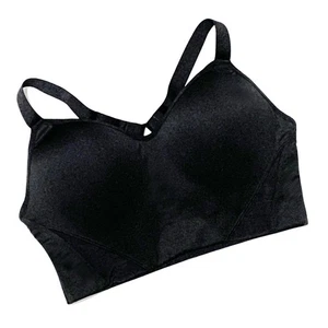 MTA Solid Black Pullover Padded Wirefree Sports Bra, size M - Picture 1 of 3
