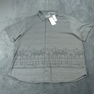Tommy Bahama Island Zone Palm Blvd Camp Shirt Men’s 2XLB 2XL Gray Palm Tree - Picture 1 of 10