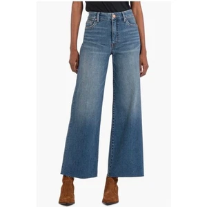 Kut From The Kloth Meg Fab Ab Wide Leg High Rise Jean Stretchy Sz 2 Boho Chic - Picture 1 of 12