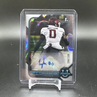 2022 Bowman U Football Jaylen Watson Silver Lava Auto /199 - Image 1 of 2