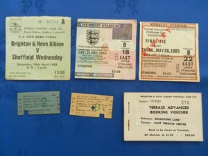 Vintage Brighton & Hove Albion FC Ticket memorabilia Match Season & Rail Tickets - Picture 1 of 2