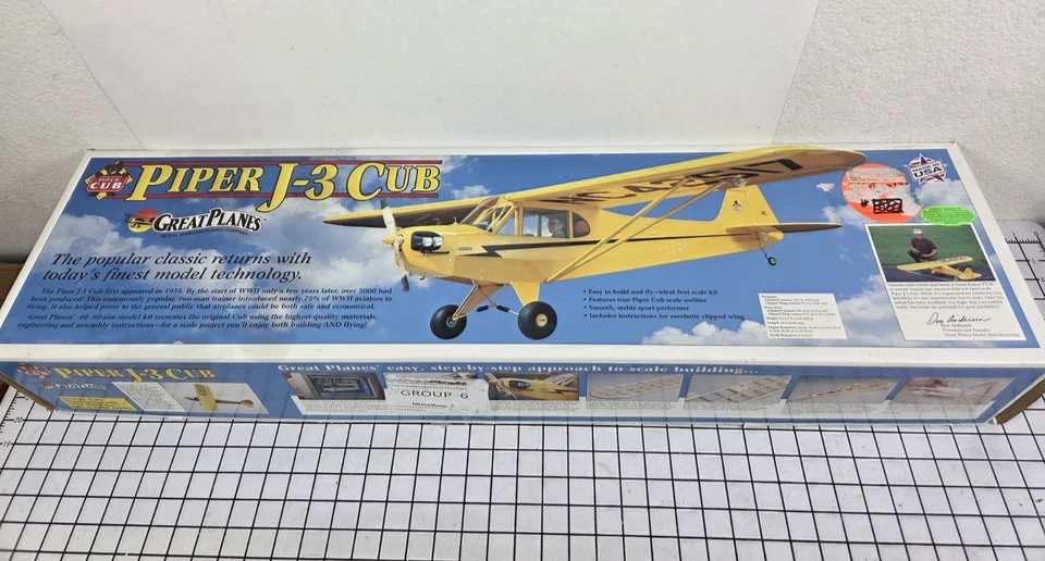 Great Planes J-3 Piper Cub .40-.60 Size R/C Airplane Kit GPMA0160 *NIOB READ* - Image 1 of 4