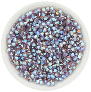 Preciosa Bicones Light Amethyst AB2X 3mm, 4mm, 6mm Crystal Bicones - Picture 1 of 2