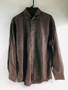 Kenneth Cole NY Shirt Men's Size 16 36-37 Brown Button Up Long Sleeve, Business - Picture 1 of 6