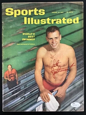 Chet Jastremski Signed Sports Illustrated 1/29/62 No Label Olympic Swim Auto JSA - Image 1 of 4