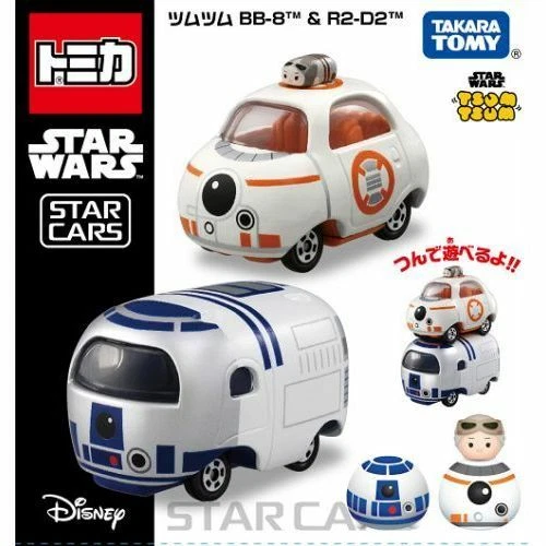 Original Tomica Star Wars Star Cars Tsum Tsum BB-8 & R2-D2 - Image 1 of 3