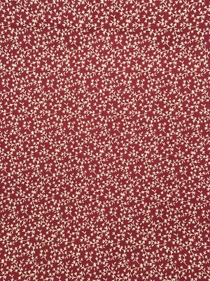 "Tela de color rojo vino borgoña con hojas y tallos dorados 43"" X 23""" Foto 1 de 3