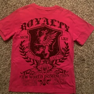 Boys Size 38/40 NO BOUNDARIES Red Short Sleeve W/Royalty New World Domination - Picture 1 of 8