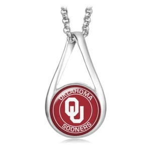 Oklahoma Sooners Womens Sterling Silver Necklace University Gift D28BR - Picture 1 of 7
