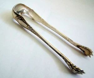 Sugar Tongs Lion Paw Solid Silver Monogram Minerva 51 Gr - Picture 1 of 4