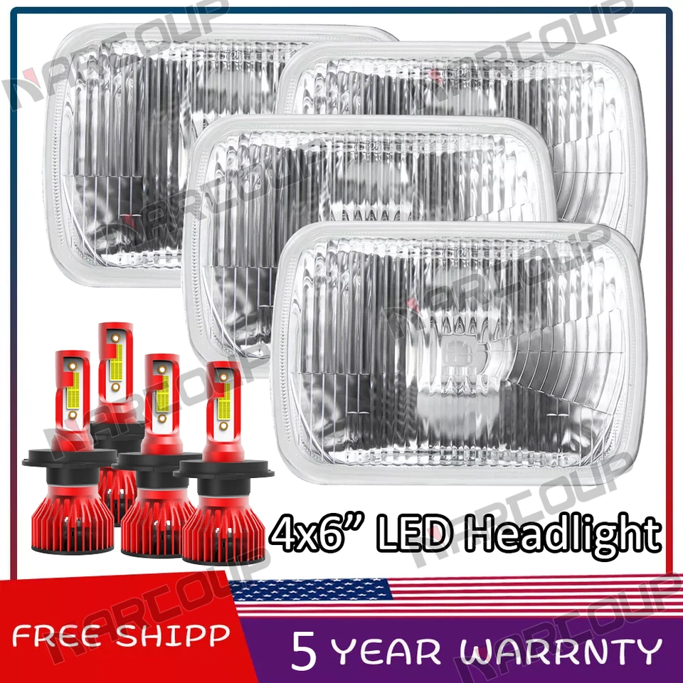 4X Fit Oldsmobile Cutlass Delta 88 1977 1978 1979 4x6" LED Headlights Hi*Lo Beam - Изображение 1 из 4