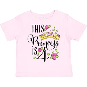Inktastic This Princess Is Four- 4th Birthday Toddler T-Shirt Birthdays Fourth 4 - Picture 1 of 10