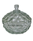 FOSTORIA Candy Dish w/ Lid 5.25"x 5.5” American Clear Glass [Stem 2056]