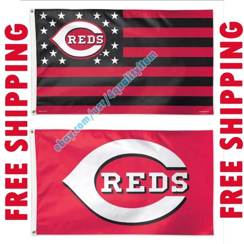 Deluxe Cincinnati Reds Logo USA Stars Stripes Flag Banner 3x5 ft MLB Fan 2020 Cover