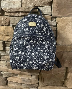 MICHAEL KORS Women's MK Abbey Navy Blue White Floral Backpack Nylon Leather - Picture 1 of 8